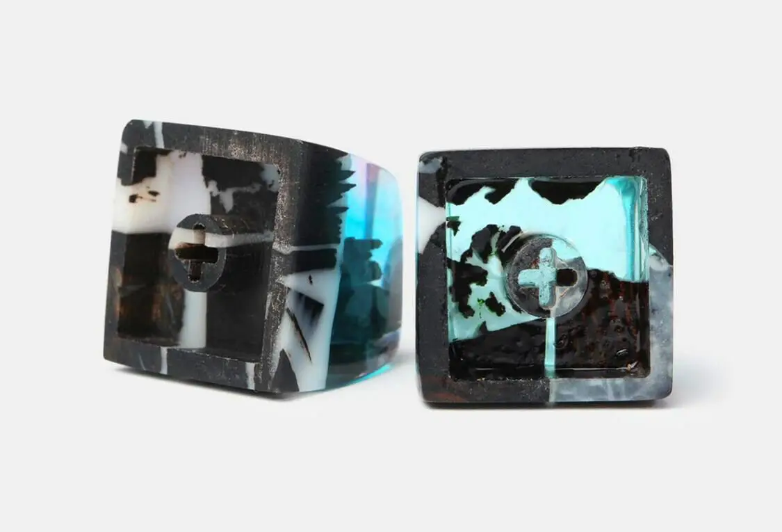 SA природные земли крышка e ручной работы ключ смола + дерево мини исландский