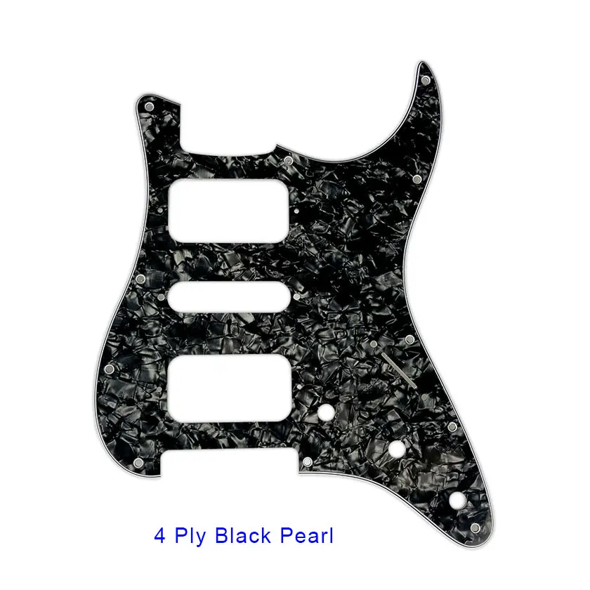 4 ply black pearl Pleroo Аксессуары для гитары 11 Отверстие под винт накладку для Fender Stratocaster США/Мексиканская Стандартный ST HSH Guitarra царапинам плиты - Цвет: 4 ply black pearl