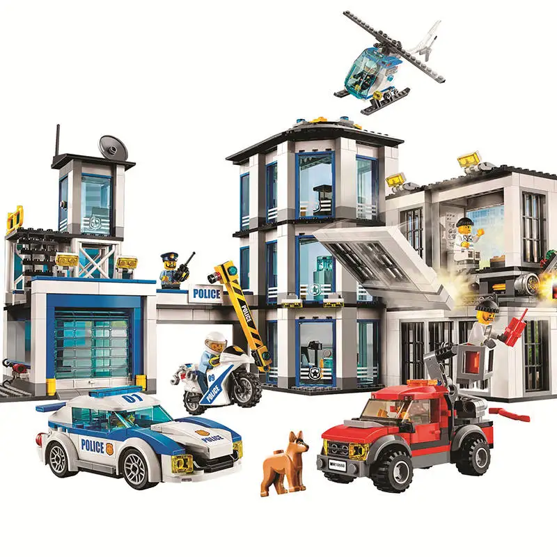 Bela Building Blocks Compatible Legoe city Police Station Motorbike Helicopter Model Brick Toys gifts for children 2019 new toys | Игрушки и