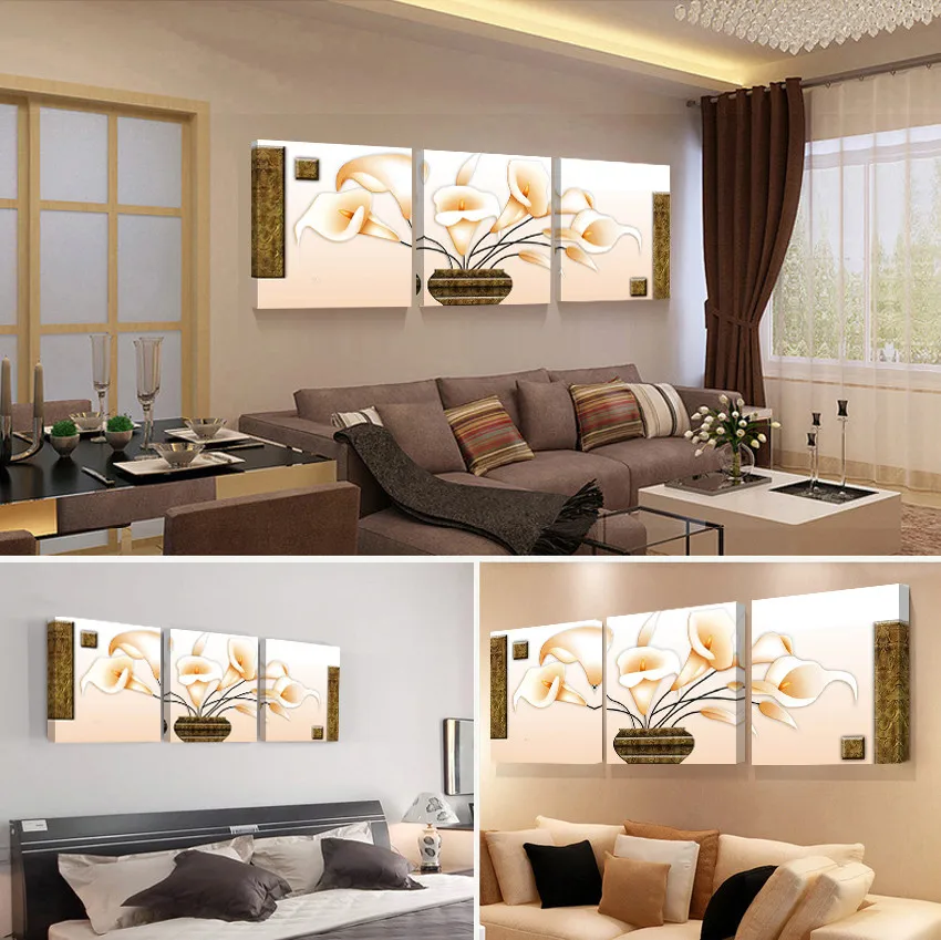 3 шт. картина модульные Цветы Картина цветок Hd Печать холст стены абстрактное