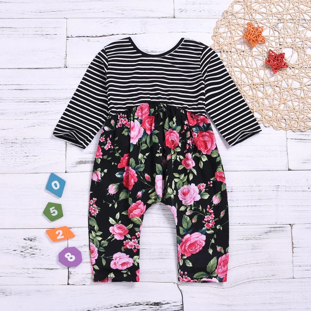 Летний комбинезон с открытой спиной и оборками для новорожденных девочек