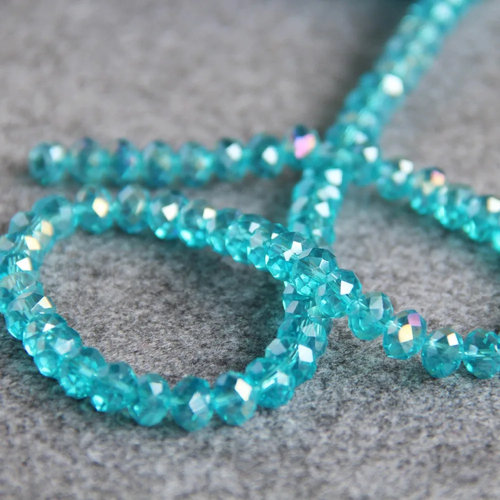 Аксессуары для ожерелья 6x8 мм граненый синий AB + стеклянный кристалл свободные