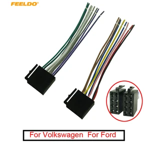 FEELDO 1 пара автомобильных аудио стерео проводки жгут проводов для VolkswagenAudiMercedes подключение к OEM завод радио CD #1737
