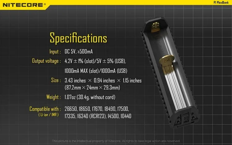 NITECORE P18+ 18650 перезаряжаемая батарея+ F1 USB зарядное устройство 1800 люмен CREE светодиодный фонарь для наружного кемпинга фонарик