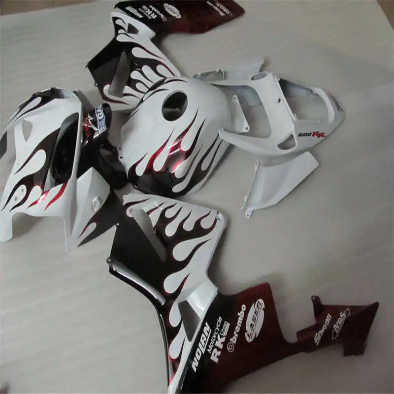 

Injection mold Fairing kit for CBR600RR F5 05 06 Black Flame White 2005 2006 CBR600 Fairings set