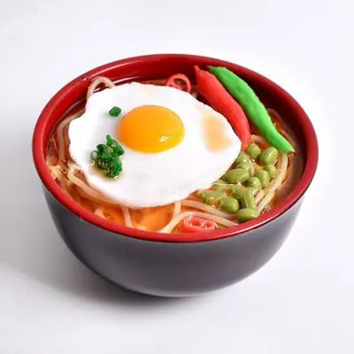 Egg noodles 13*7,5 см Моделирование большой Ramen мгновенные продукты из лапши Модель Копилка Творческий еда белый рис брокколи ветчины игрушки - Цвет: Egg noodles