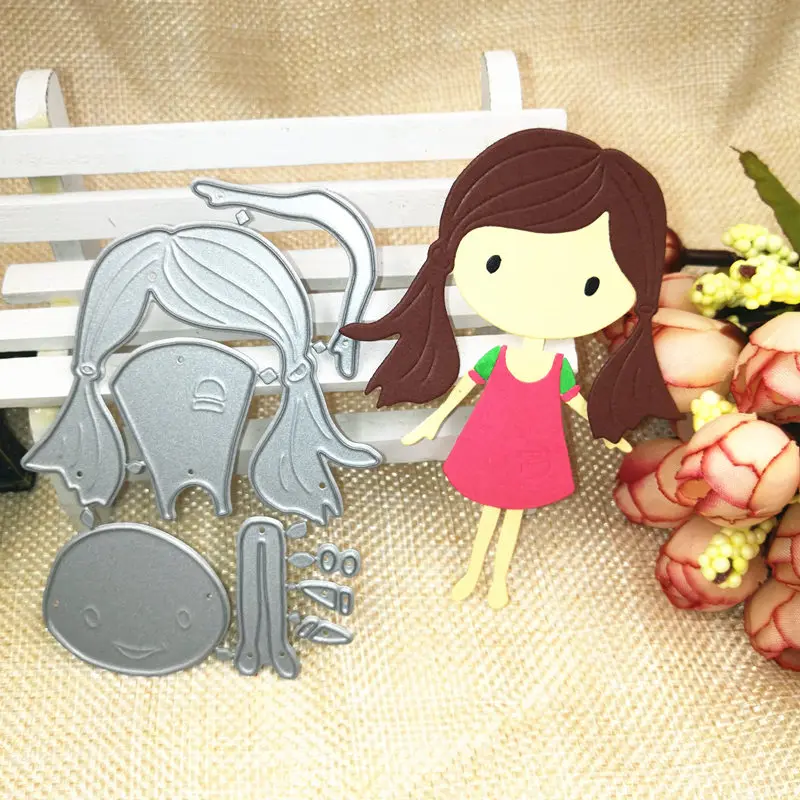2019 новые милые девушки металлические трафареты для пресс формы шаблон
