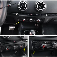 yimaautotrims air conditioning switch frame cover trim fit for audi a3 v8 2014 2019 interior mouldings abs carbon fiber look