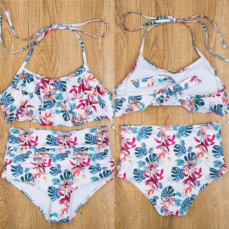 Одинаковый купальный костюм для всей семьи комплект бикини мамы и дочки