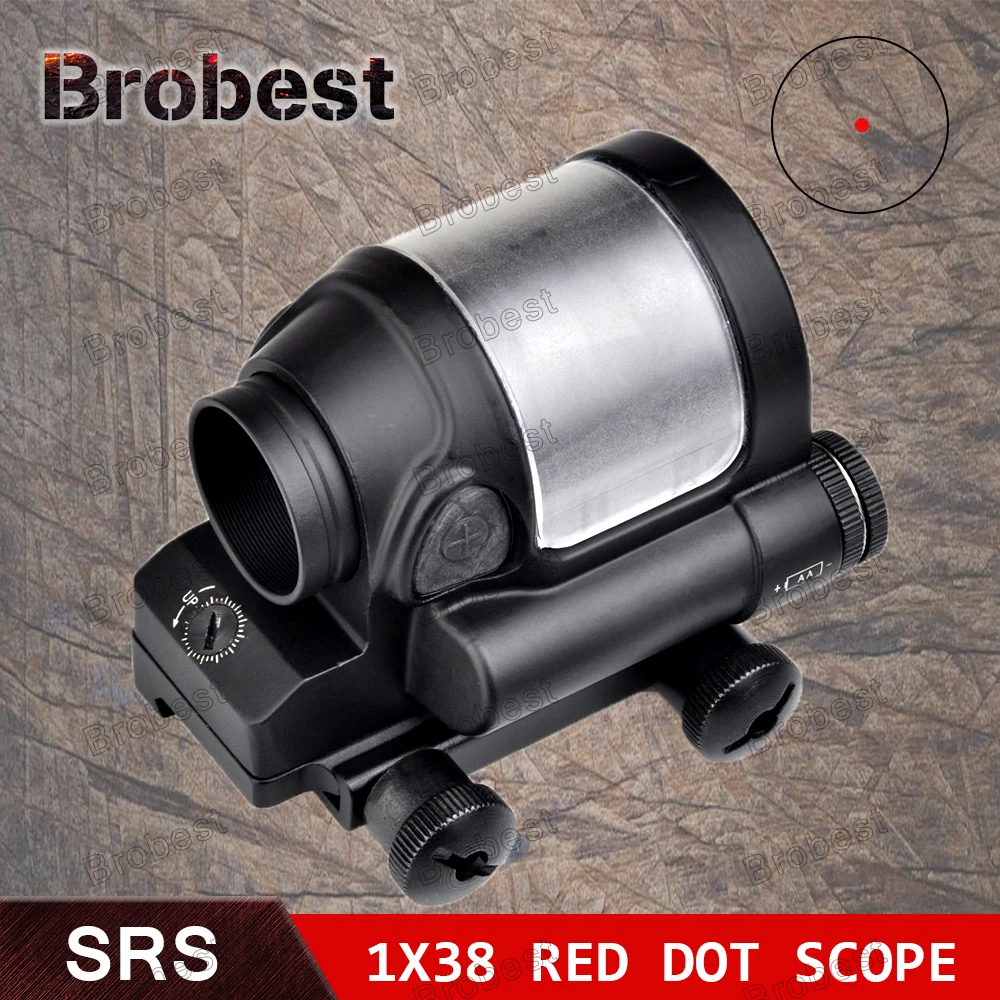 

Brobest Red Dot Tactical Hunting Sight Scope SRS Reflex 1x38 Iron Optics Riflescope For Airgun AO3040