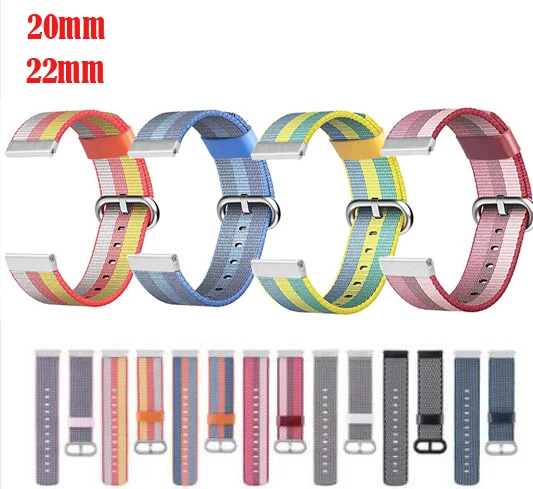 20 мм 22 ремешок для samsung galaxy watch active 42 46 мм gear sport s2 s3 huawei watch GT 2 pro amazfit 1 2 s bip pace нейлоновый ремешок