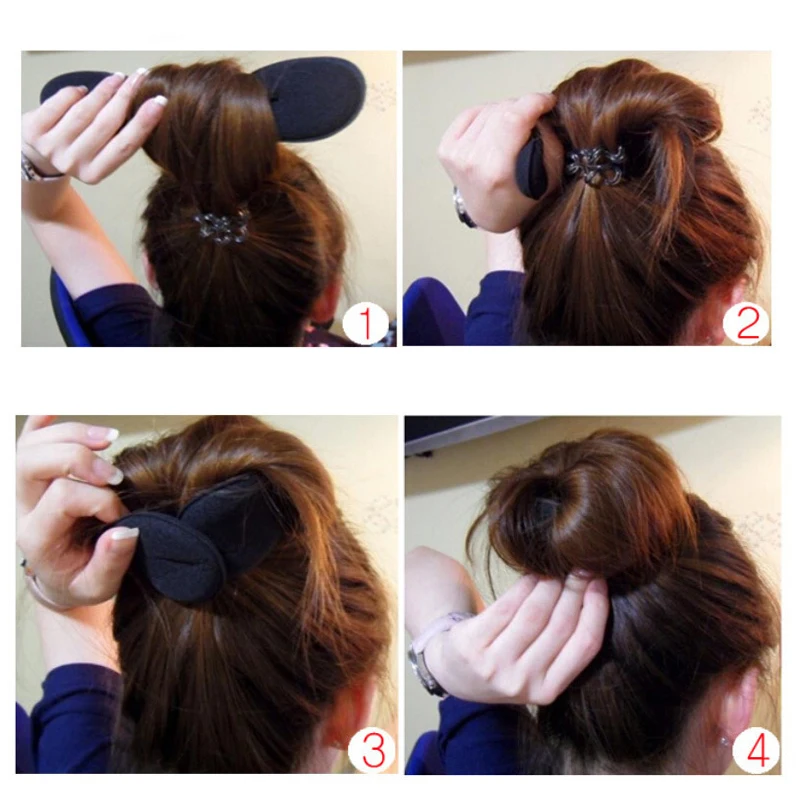 2Types Elegant Women Ladies Girls Magic Shaper Donut Hair Bun Maker Fashion Styling Tool Accessories Twister Braider - купить по