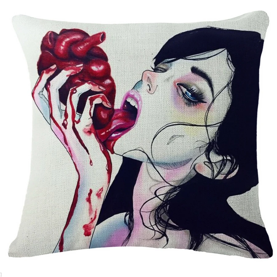 Льняная хлопковая наволочка для дивана девочек декоративная домашняя подушка