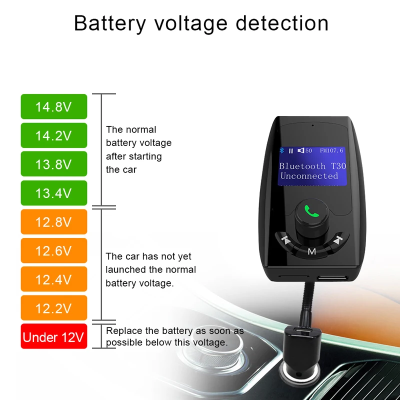 FM трансмиттер YASOKRO с Bluetooth модулятором автомобильный комплект громкой связи