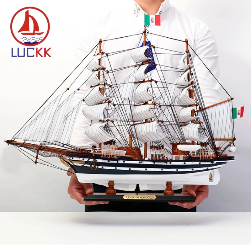 LUCKK 65 см AMERIGO VESPUCCI морская деревянная модель миниатюрная парусная лодка домашнее
