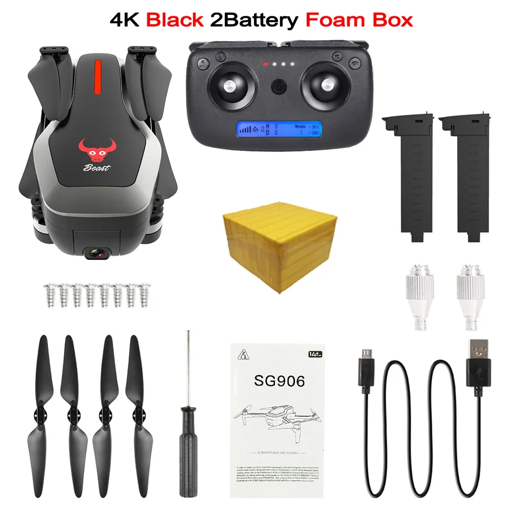 4K 2BAT FB B SG906 Mini Дрон GPS 5G WI-FI FPV Радиоуправляемый Дрон 4 K бесщеточный селфи Дроны с камерой HD Радиоуправляемый квадрокоптер складной Дрон VS зрительно XS809HW - Цвет: 4K 2BAT FB B