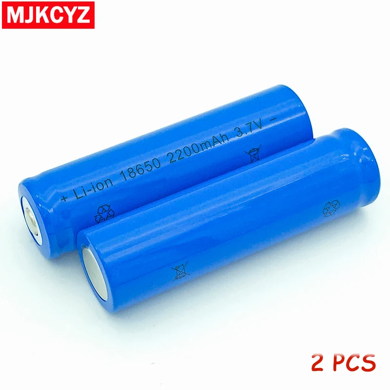Литиево-ионная аккумуляторная батарея 3 7 В 2200mAh18650 2 шт. аккумулятор большой