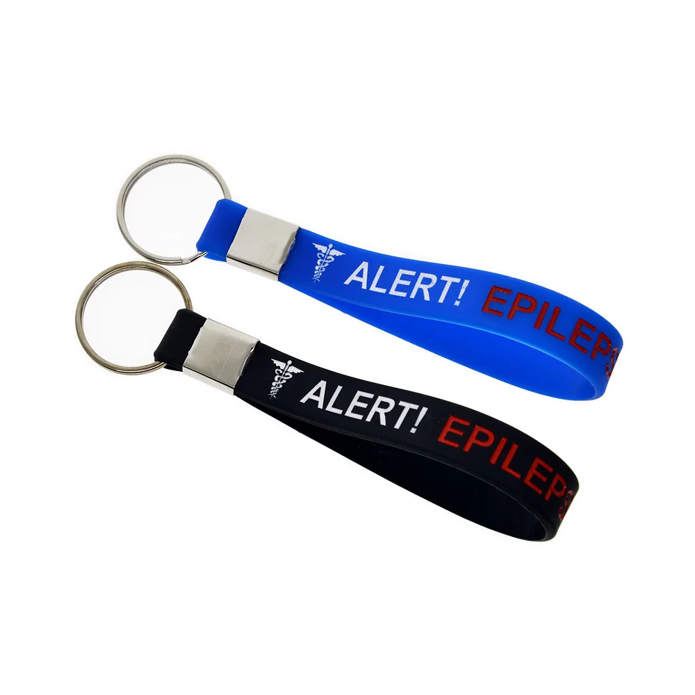 

OBH 25PCS Epilepsy Silicone Bracelet Key Holder Debossed Logo
