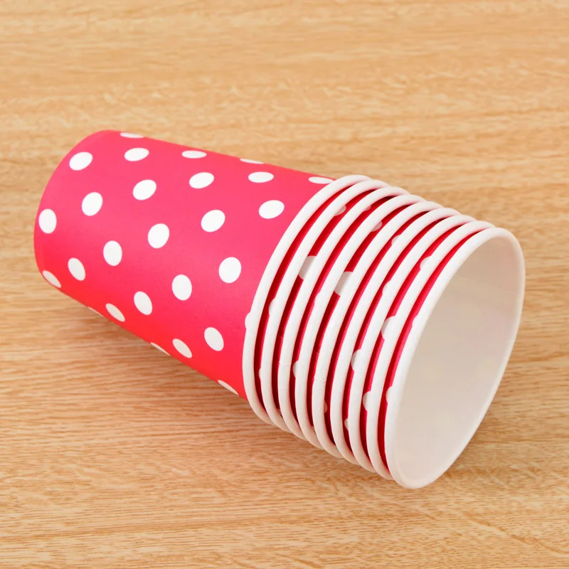 10 шт. круглая Круглая Бумажная чашка 250 мл одноразовая посуда товары для