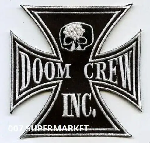 3 &quotDOOM CREW BLACK LABEL SOCIETY BLS Железный крест череп логотип музыкальной группы вышитый