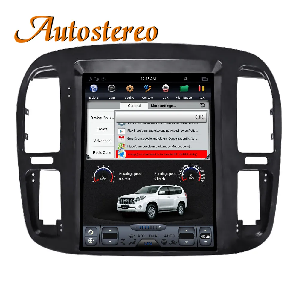 Android9 вертикальный экран Автомобильный gps навигатор для TOYOTA LAND CRUISER LC100 92-2002 головное устройство мультимедийный плеер радио магнитофон