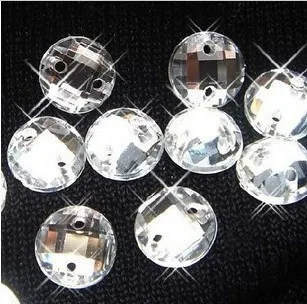 Классические 100 шт./лот 8 мм круглые плоские стразы для шитья акриловое прозрачное