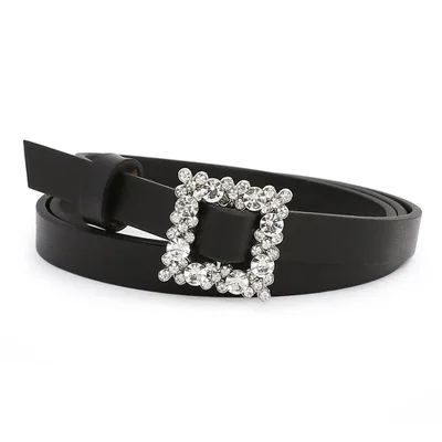 Black3 TOYOOSKY роскошные женские ремни из искусственной кожи жемчужные стразы с пряжкой Тонкий ремень для платья универсальные ремни для женщин Cinturon Mujer - Цвет: Black3