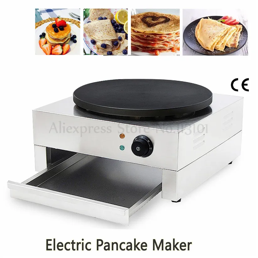 

Electric Commercial Crepe Maker Pancake Making Equipment Machine Omelettes Chapati Banh Xeo Griddle Snack Counter 220V/110V 3kw