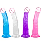 CPWD Хрустальный Желейный фаллоимитатор, реалистичные секс-игрушки для женщин, мягкий мужской искусственный всасывание пениса, страпон, член, без вибратора, большой пенис