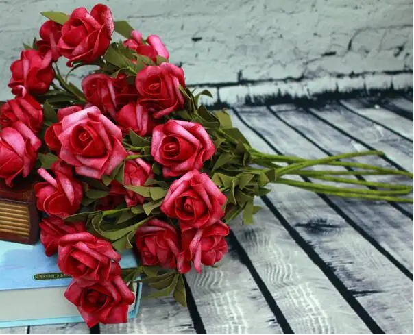 5 шт. искусственная Роза ручной работы свадебное оформление букета подарок на