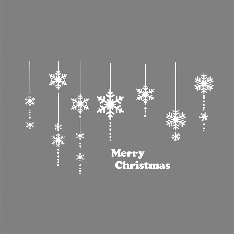 Стикер стены Украшения Рождество Новогодние Снежинки Гостиная Фоне Стены