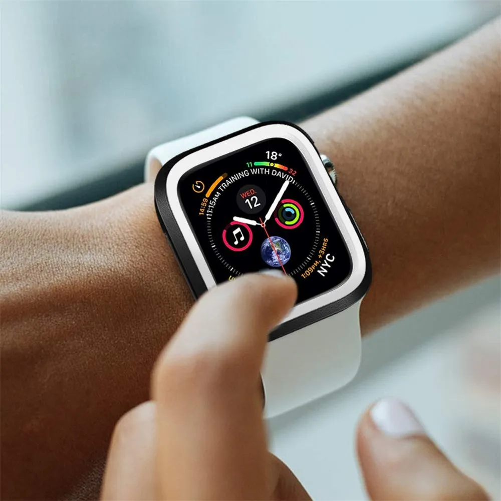 Модный двойной силиконовый чехол для Apple Watch Series 1/ 2/3 с полной защитой 42 мм 38 i 4