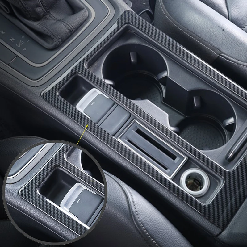 Наклейки на панель стакана для воды из углеродного волокна Volkswagen VW Golf 7 GTI R GTE GTD MK7