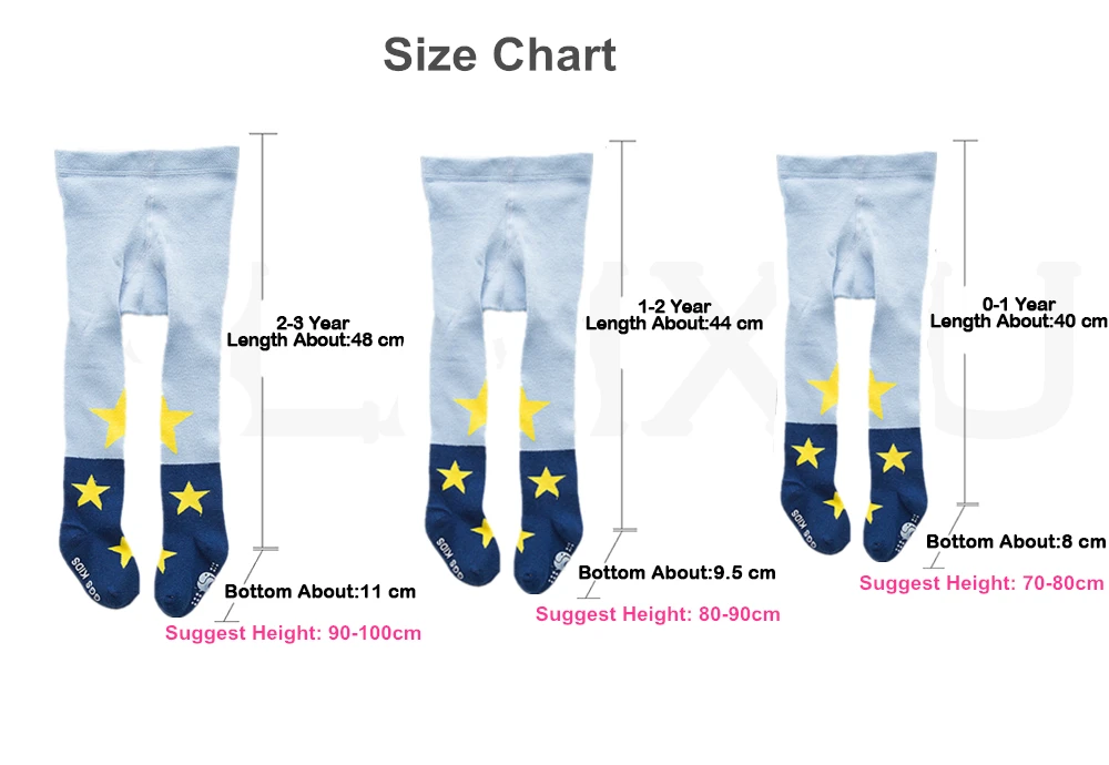 Хлопковые вязаные детские колготки нескользящие Колготки с рисунком для