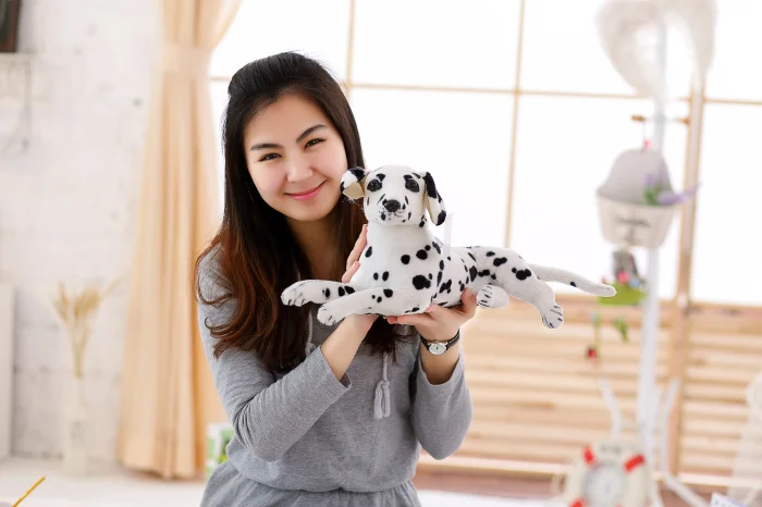 

small cute simulaiton spots dog toy plush lying spot dog doll gift about 30cm 1840