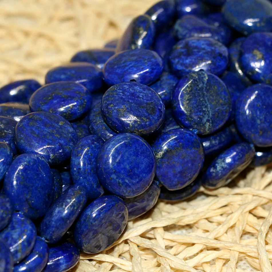 

Beautiful Indigo Lapis Lazuli stone 12mm Natural Coin loose Beads diy high quality Jewelry making 15 inch MY4576
