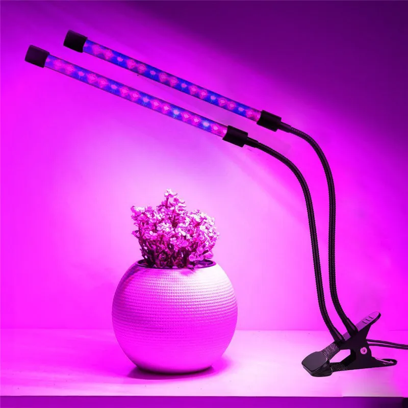 1 шт. GrowLight 9Red 9 синий 18 Вт двойной головкой ГРМ 36 светодиодов 5 уровней яркости