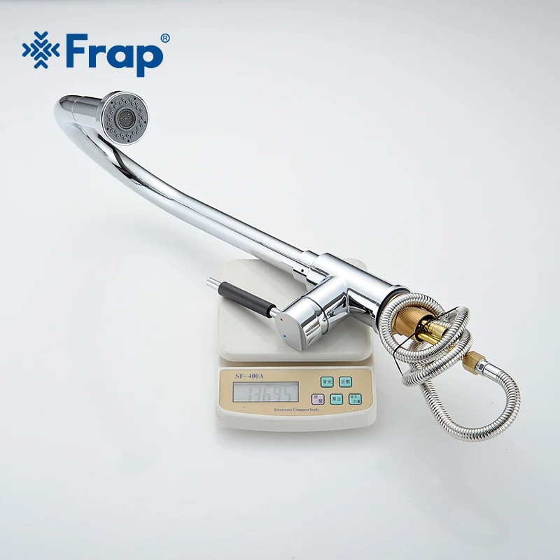Кухонный кран Frap Y40027 однорычажный серебристый смеситель для кухни с поворотной