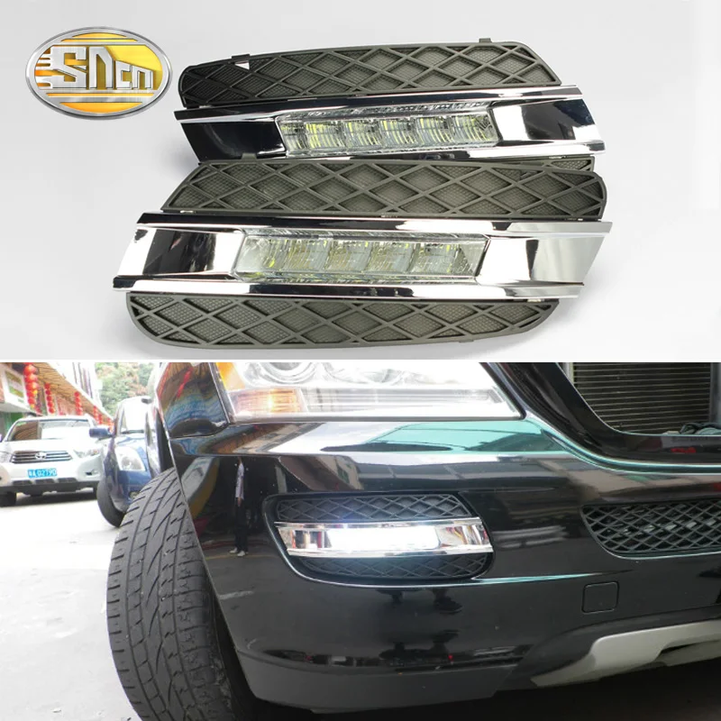 2 шт. для Mercedes Benz ML350 W164 ML280 ML300 ML320 2006 2007 2008 2009 Водонепроницаемый дневные ходовые огни Светодиодные лампы 12V Светодиодный дневной светильник