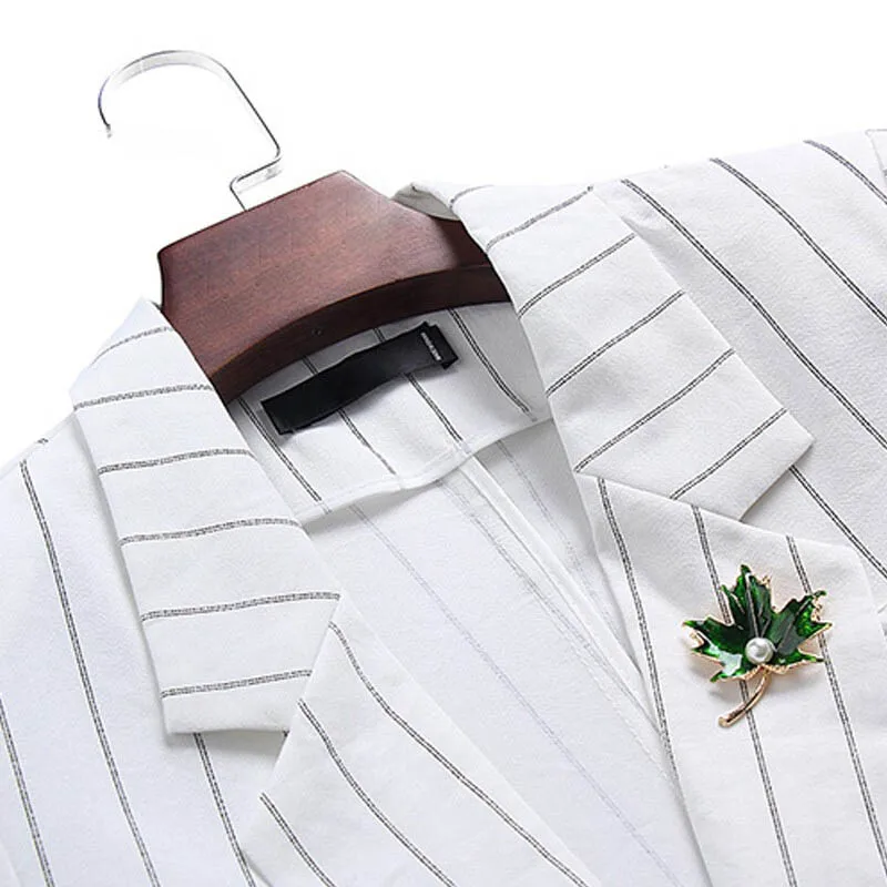 Новый Летний Полосатый Бисероплетение Женский костюм пальто 2019 тонкий