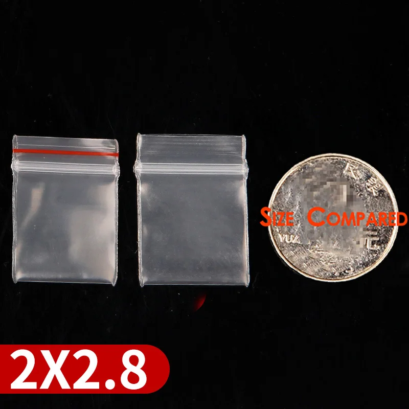 Red Edge 2x2.8CM Красное голубое обрамление толстом каблуке прозрачные пакеты с застежкой zip-lock небольшой Пластик мешок с застежкой-молнией 100 шт. несколько Размеры Ziplock таблетки расфасованный по пакетам - Цвет: Red Edge 2x2.8CM