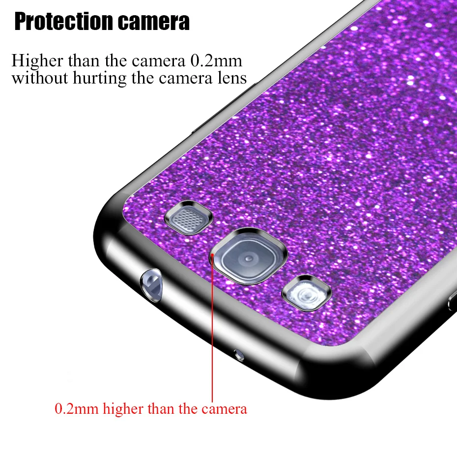 DAGUDON Full Cover Case For Samsung Galaxy S3 i9300 Luxury Shiny Glitter Silicone Neo Soft Phone cases |