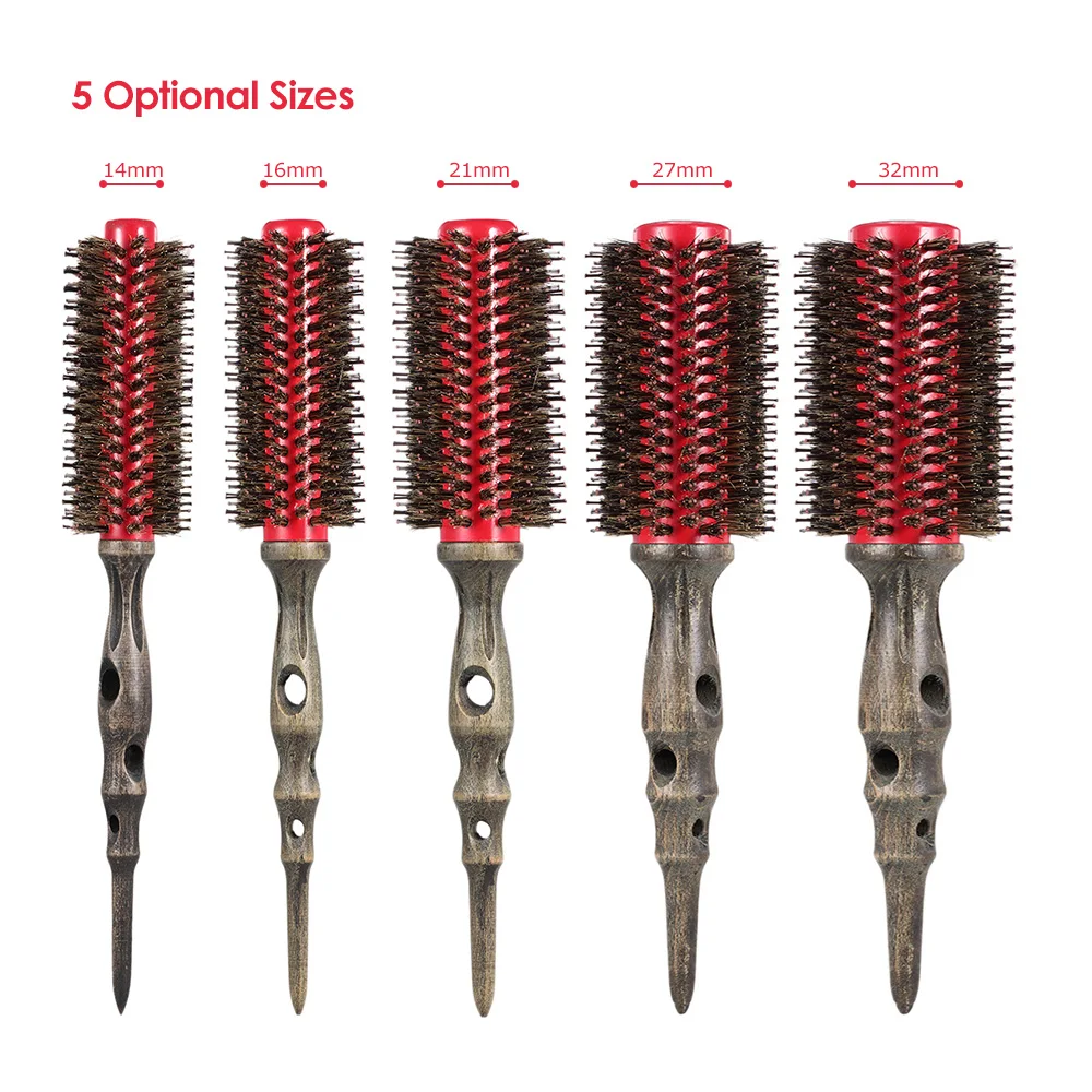 Расческа для волос с натуральной щетиной и нескользящей деревянной ручкой|hair