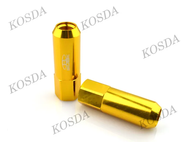with logo gold Гоночный Jdm Автомобильные Колесные гайки и болты M12X1.5/M12X1.25 Шипованный алюминий 60 мм Расширенный тюнер колеса обода гайки - Название цвета: with logo gold