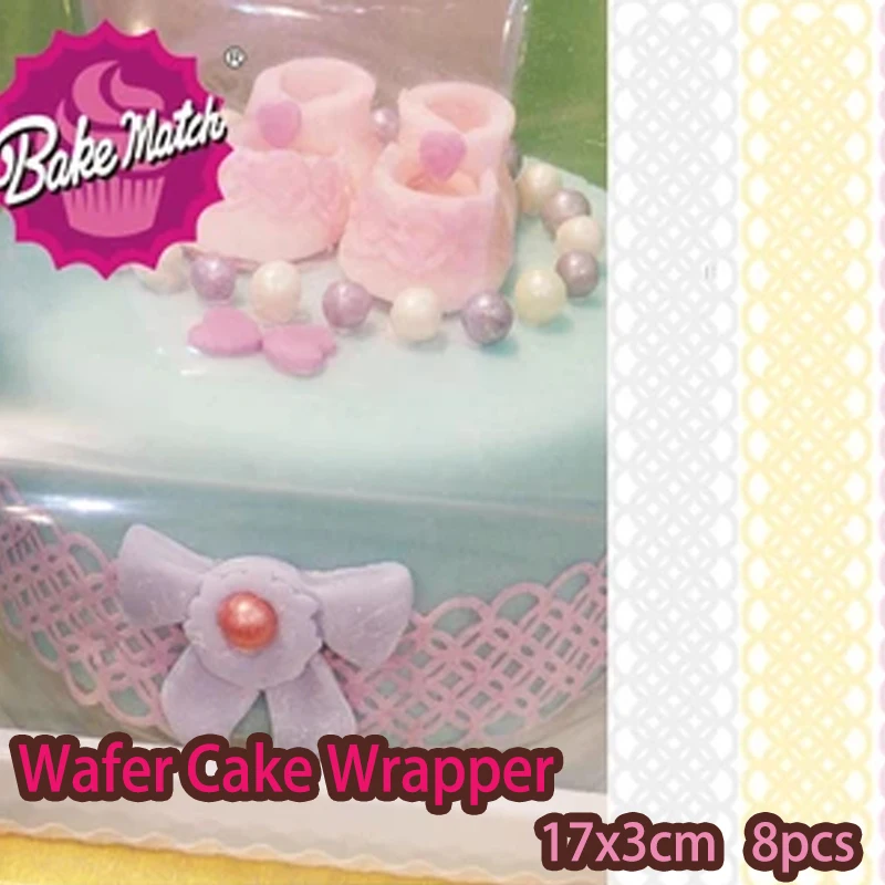 4 шт. съедобная Вафля кружевная обертка для торта 17x3 см свадебное кружевное