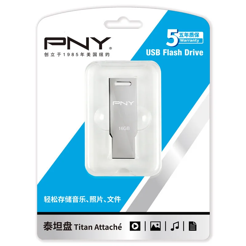 PNY USB Flash Drive 64 ГБ 32 128 USB2.0 металлическая ручка привода Крошечный Pendrive Memory Stick cle