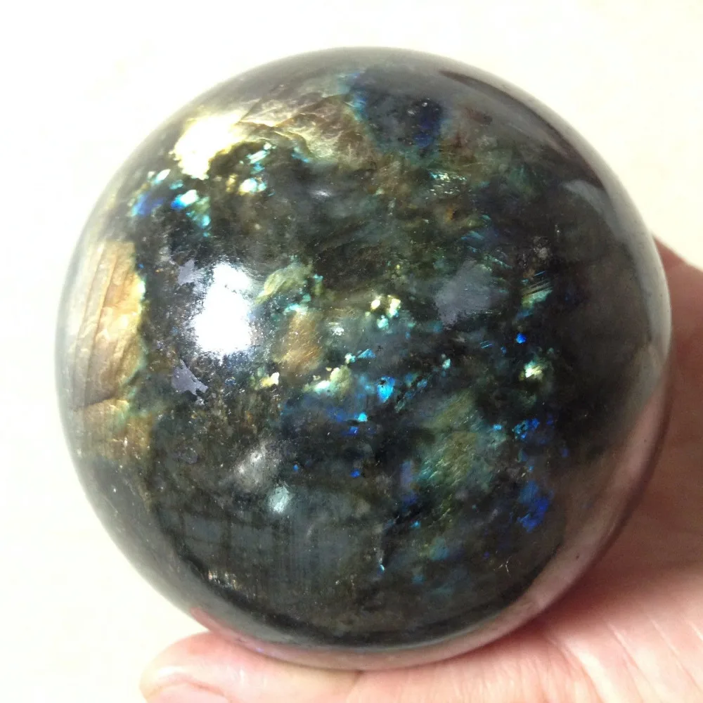 Xiuli 00982 Мадагаскар ПРИРОДНЫЙ Лабрадорит КРИСТАЛЛ КВАРЦА сфера шар | Дом и сад