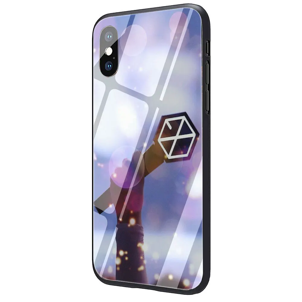 G10 EXO band k-pop kpop закаленное стекло чехол для телефона iPhone 11 Pro 6 6S Plus 7 8 Plus X XS XR XS Max - Цвет: G10