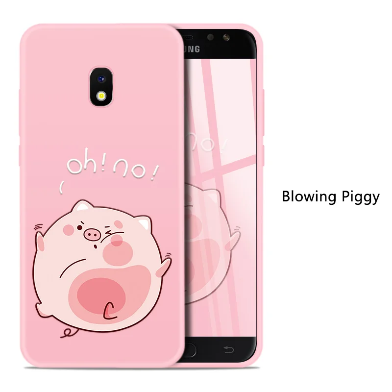Blowing Piggy Силиконовый чехол для samsung Galaxy J8 чехол откидная крышка iphone х 3D рельеф для Galaxy J7 Pro Чехол милый для J8 бамперы - Цвет: Blowing Piggy