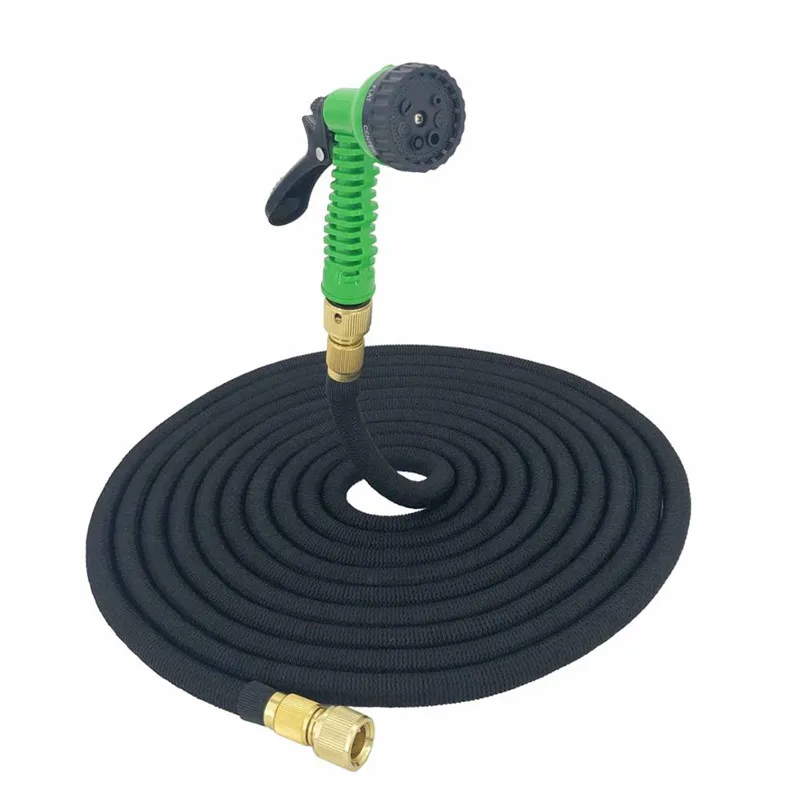 Black hose set Легкий и прочный садовый шланг гибкий и расширяемый садовый шланг брызговик, мойка автомобиля Пластиковый Шланг для газона Lrrigation - Цвет: Black hose set